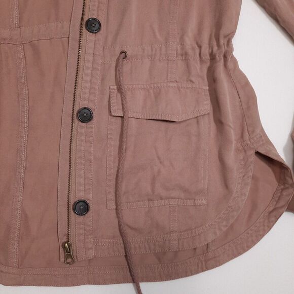 Altar'd State Soft Utility Jacket Dusty Rose Relaxed Fit Drawstring Waist SZ XS - Picture 10 of 16